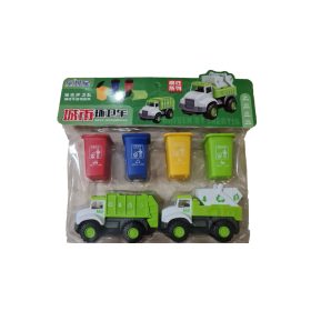   Auto na triedený odpad – smetiarske auto so separovanými kontajnermi