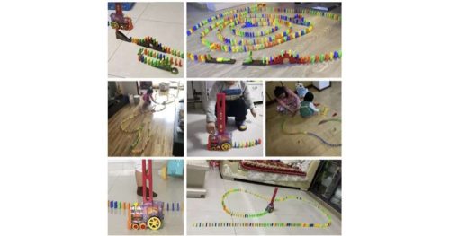 Farebný vláčik s dominom