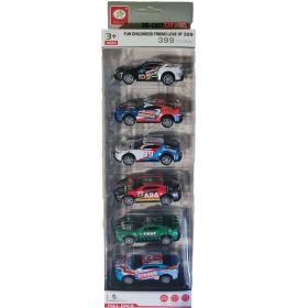 Sada športových áut so vzorom – 6 kusov