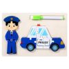 Drevené policajné puzzle s kresliacou tabuľkou – rozvíjajúca hračka 2 v 1