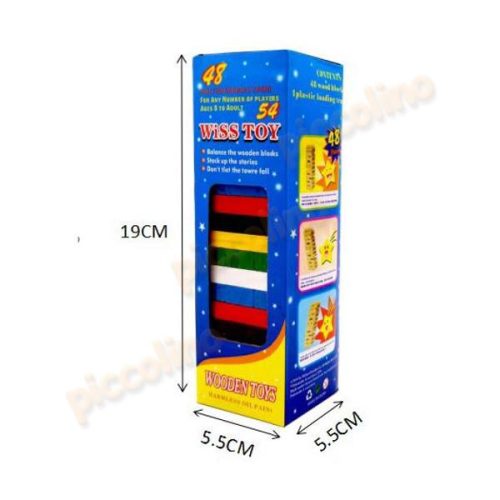 Mini farebná jenga zručnostná hra