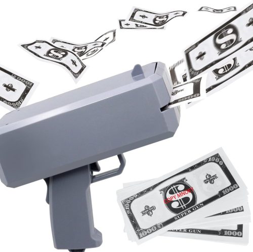 Money Gun – červený elektrický vystreľovač bankoviek