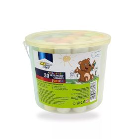 Farebné kriedy na asfalt vo vedierku – 20 ks