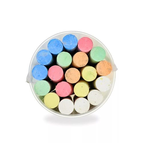 Farebné kriedy na asfalt vo vedierku – 20 ks