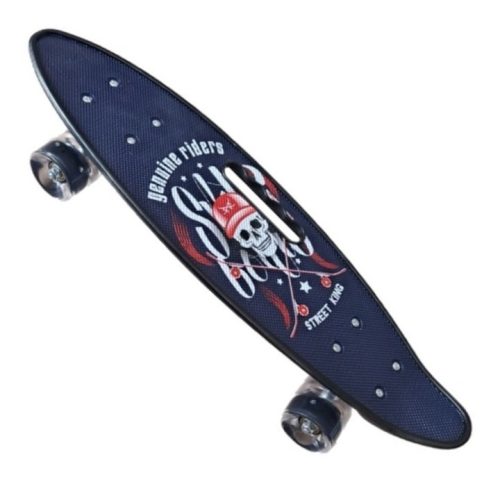 Gördeszka - pennyboard halálfejes világító kerekkel 60cm