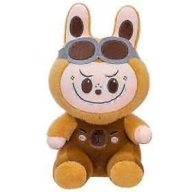   Plyšová figúrka Labubu v kostýme kapibary – sediaca plyšová hračka