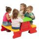 Detská farebná záhradná lavica so stolíkom