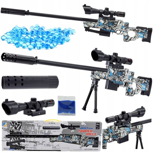 Ostreľovačka s gélovými guľôčkami – modrá farba