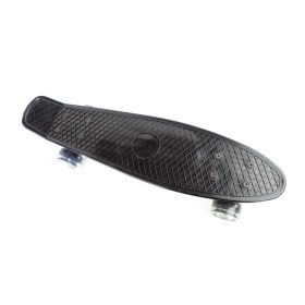 Skateboard so svietiacimi kolieskami – čierny