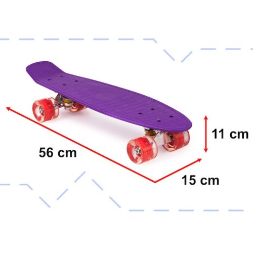 Skateboard so svietiacimi kolieskami – čierny