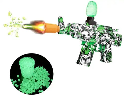 Automatická hračka puška s gélovými guľkami zelená, modrá, žltá