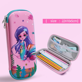 Dvojzipsové 3D dievčenské puzdro na perá s dievčenským motívom morskej panny