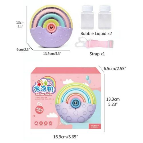 Dúhový bublifuk na rameno s nočným svetlom