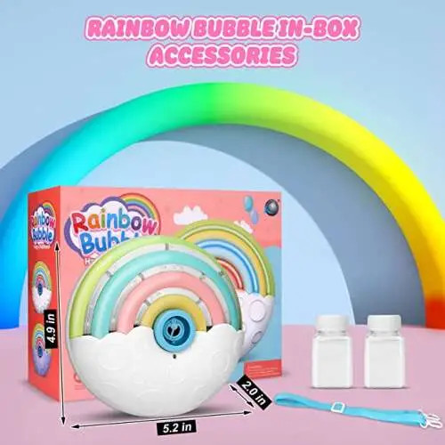 Dúhový bublifuk na rameno s nočným svetlom