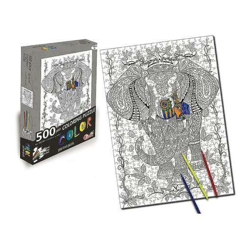 Sloní omaľovánkové puzzle – 2v1 zábava pre deti