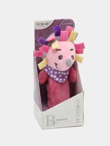 Detská plyšová hrkálka so zvukom 17 cm - mäkká rozvojová hračka pre bábätká