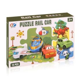 Puzzle diaľnica s autíčkom