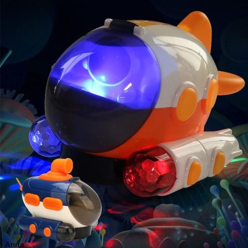 Modrá ponorka so svetlami a hudbou