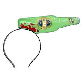 Čelenka so zlomenou pivovou fľašou